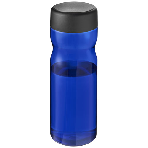 Bouteille à personnaliser 650 ml couvercle H2O Active® Base Tritan™ Bleu / Noir